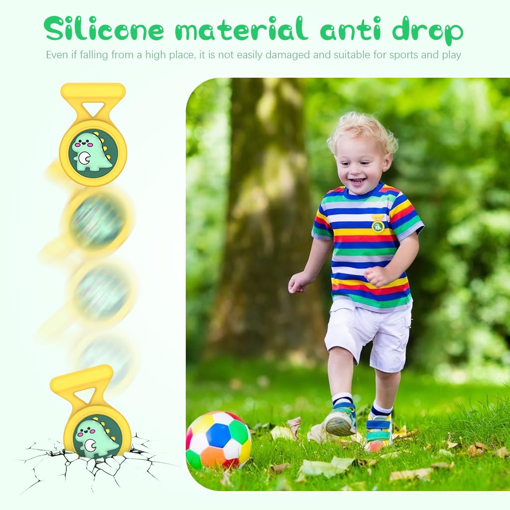 ZORBES Waterproof AirTag Holder Cartoon Dino Yellow Brooch Pin AirTag Holder Silicone Waterproof AirTag Holder Anti-lost Brooch Pin AirTag Holder for Kids, Luggage, Bag, Backpack ZORBES Waterproof AirTag Holder Cartoon Dino Yellow Brooch Pin AirTag Holder Silicone Waterproof AirTag Holder Anti-lost Brooch Pin AirTag Holder for Kids, Luggage, Bag, Backpack